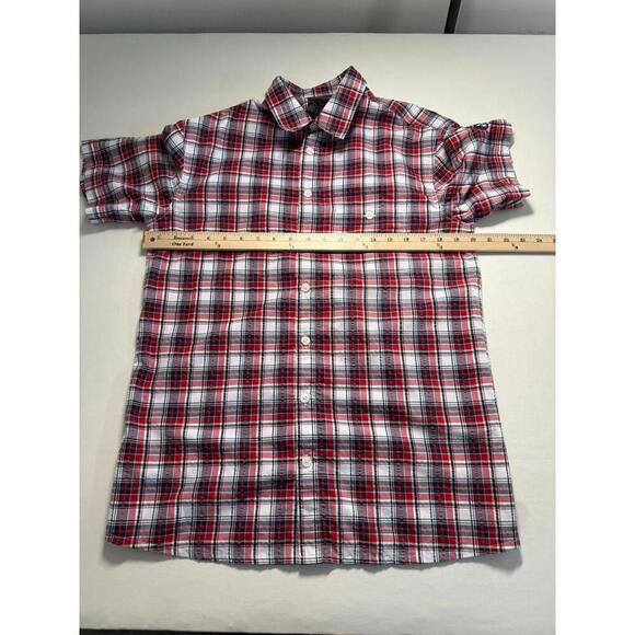 Mammut Shirt Medium Red  Plaid Trovat Trail Button Up Lightweight Hiking UPF - Picture 5 of 6